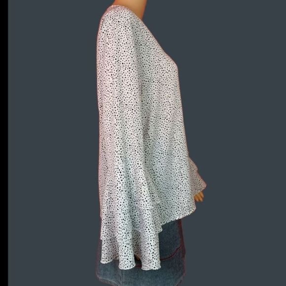 Shein Long ruffle sleeve v-neck blouse - Picture 2 of 8